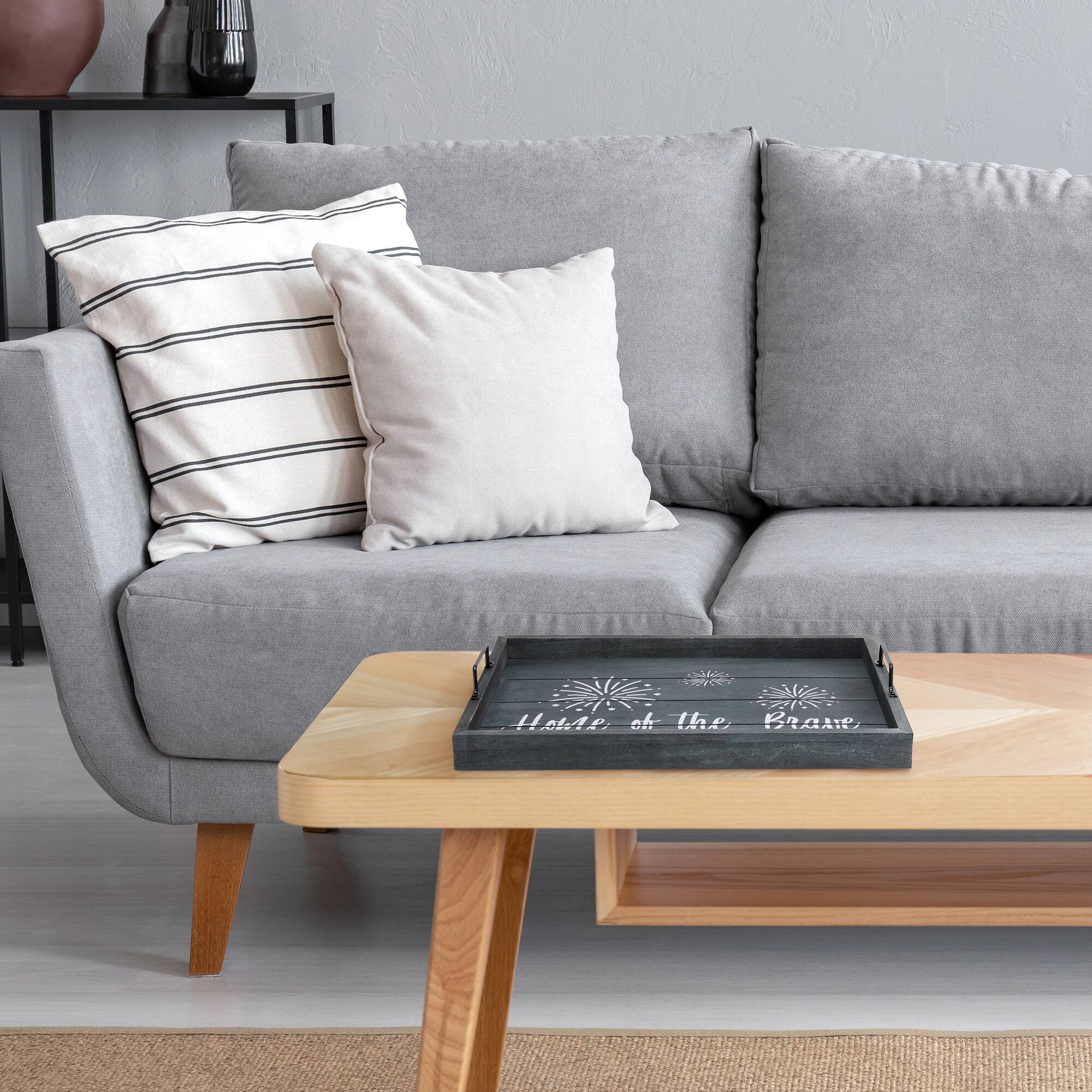 Elegant Designs™ 15.5" Home of the Brave Serving Tray with Handles